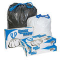Trash Bags draw string Quick Draw    20 gallon to 33 gallon size   1 mil    150 per case   Black or white